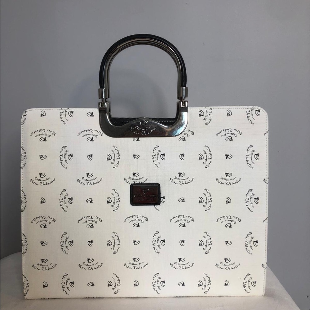 Elegant White Tote with Black Handles